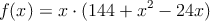 f(x)=x \cdot (144+x^2-24x)
