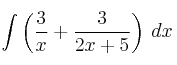 \int \left( \frac{3}{x} + \frac{3}{2x+5} \right) \: dx 