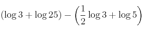 (\log 3 + \log 25) - \left( \frac{1}{2} \log 3 + \log 5 \right) (\log 3 + \log 25) - \left( \frac{1}{2} \log 3 + \log 5 \right)