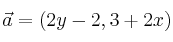 \vec{a} = (2y-2, 3+2x)