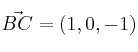 \vec{BC}=(1,0,-1)