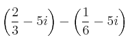 \left( \frac{2}{3}-5i \right) - \left( \frac{1}{6}-5i \right)