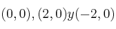 (0,0) , (2,0) y (-2,0)