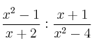 \frac{x^2-1}{x+2} : \frac{x+1}{x^2-4} \frac{x^2-1}{x+2} : \frac{x+1}{x^2-4}