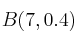 B(7, 0.4)
